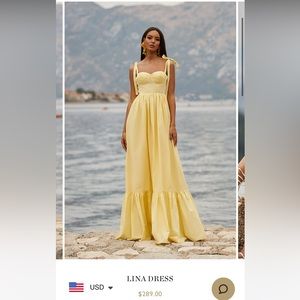 Alamour the label yellow Lina dress NEVER WORN